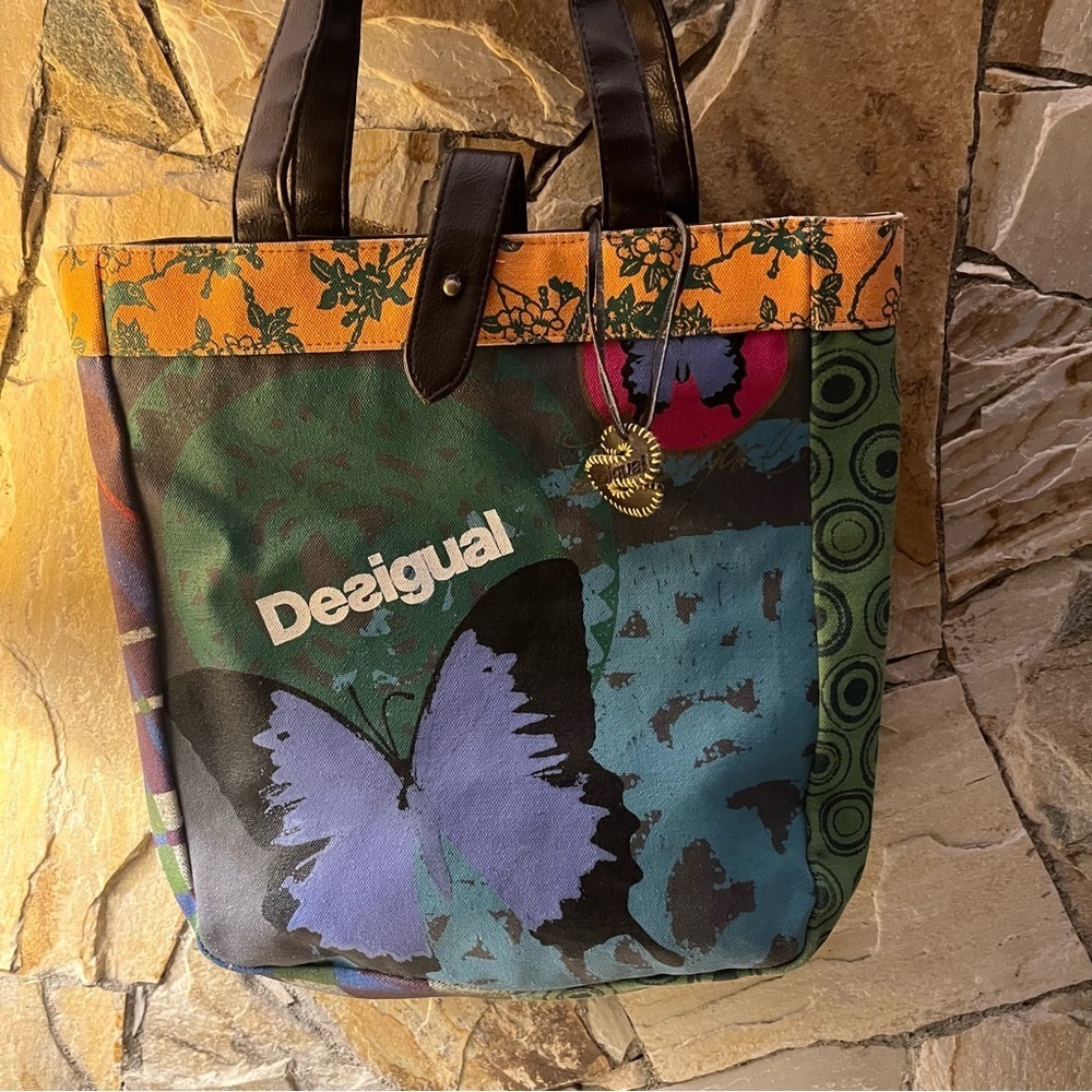 Desigual vintage stand out colourful Tote Bag - perfect for spring and summer - Picture 16 of 16